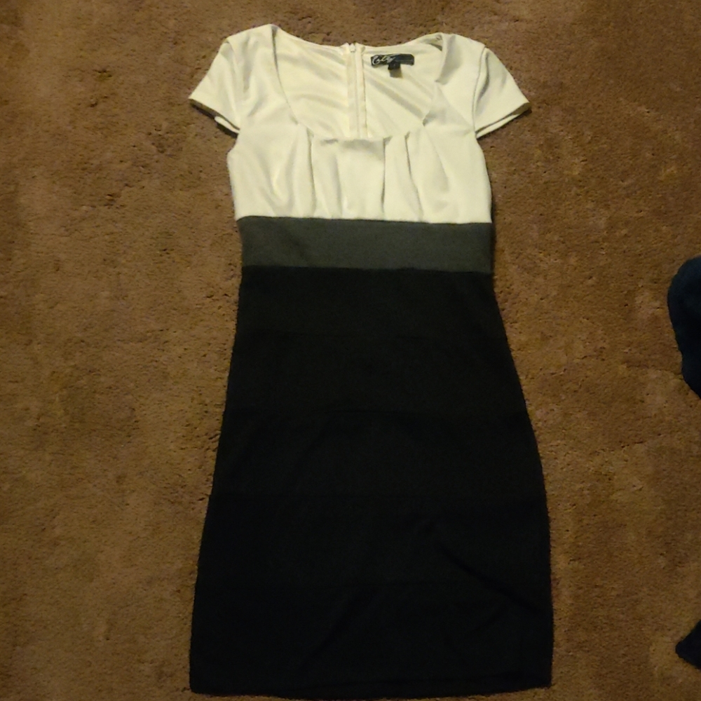 Black and white work dress